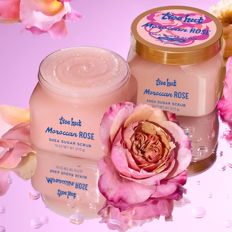 Treehut Moroccan Rose Shea Sugar Scrub, Exfoliating & Hydrating Body Scrub with Shea Butter & Essential Oils, Smooth & Soften Skin, 18 oz - Image 5